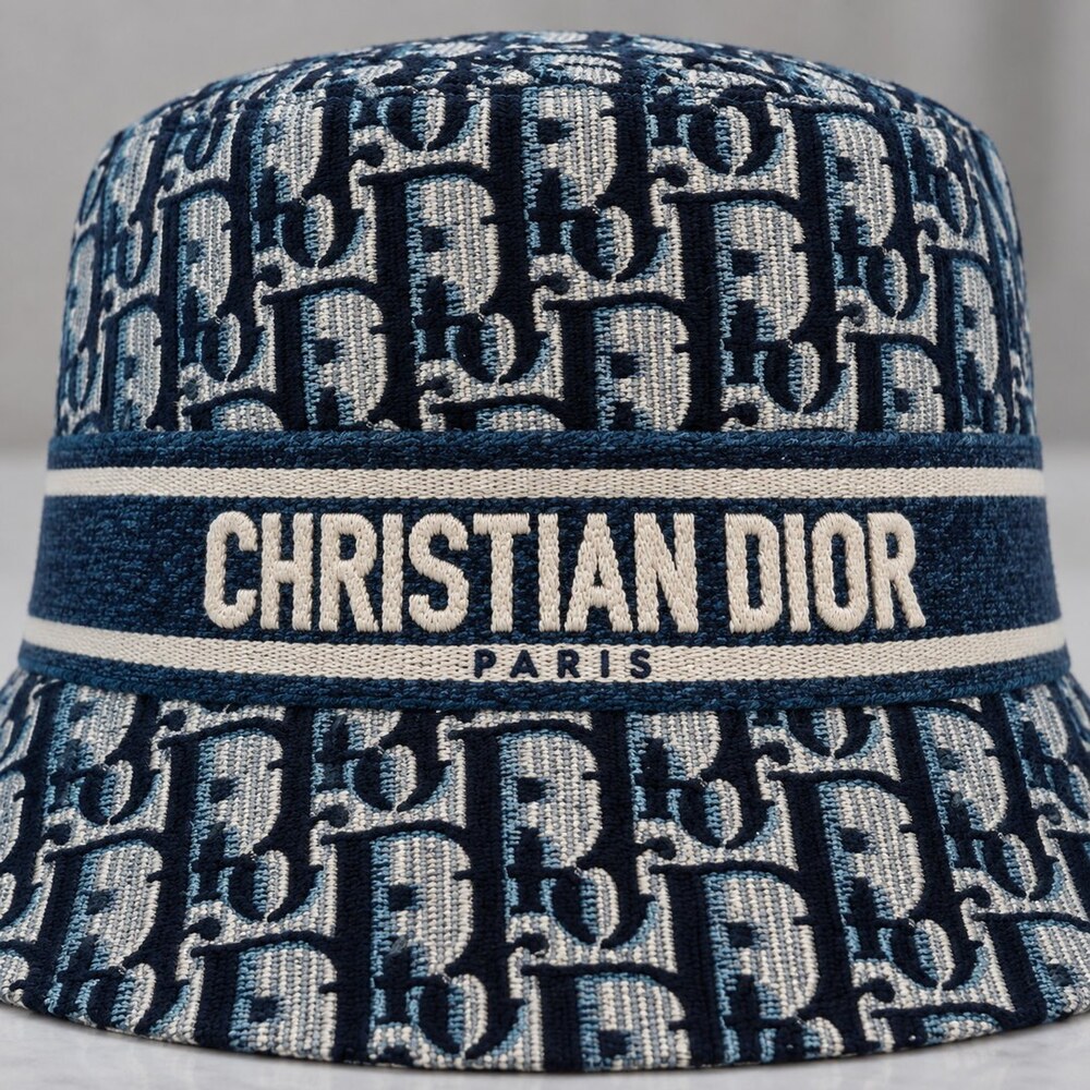 Dior Teal Jacquard Bucket Hat - Picture 5 of 6